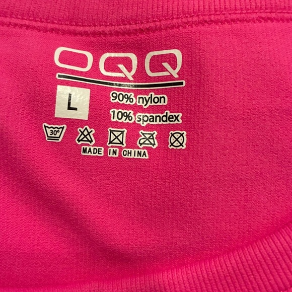 NWT OQQ 2 piece tank tops ruched crew neck basic stretch t-shirt large - Picture 6 of 7